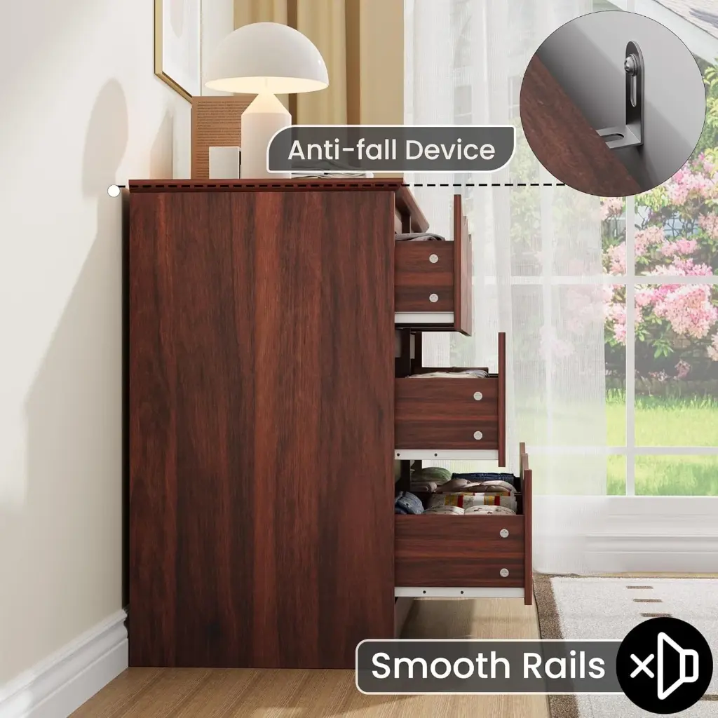 Commode Contemporaine 6 Tiroirs avec Grand Rangement
