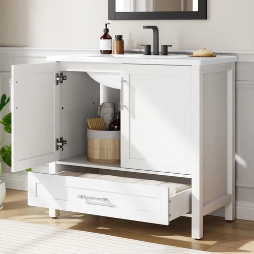 Meuble Vasque de Salle de Bain avec Grand Rangement