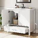 Meuble Vasque de Salle de Bain avec Grand Rangement