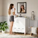 Meuble Vasque de Salle de Bain avec Grand Rangement