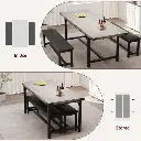 Table à Manger Extensible 4 à 6 Places avec 2 Bancs