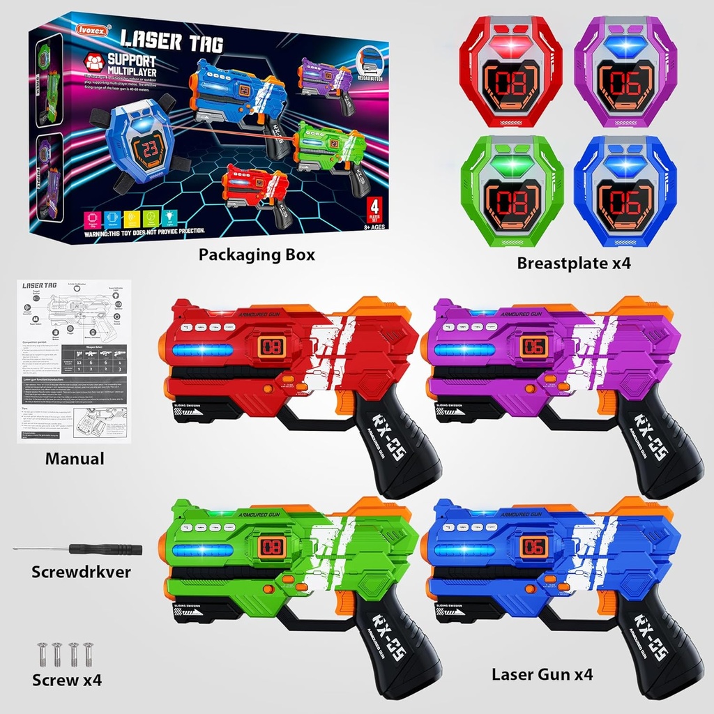 Laser Tag Guns pack de 4 