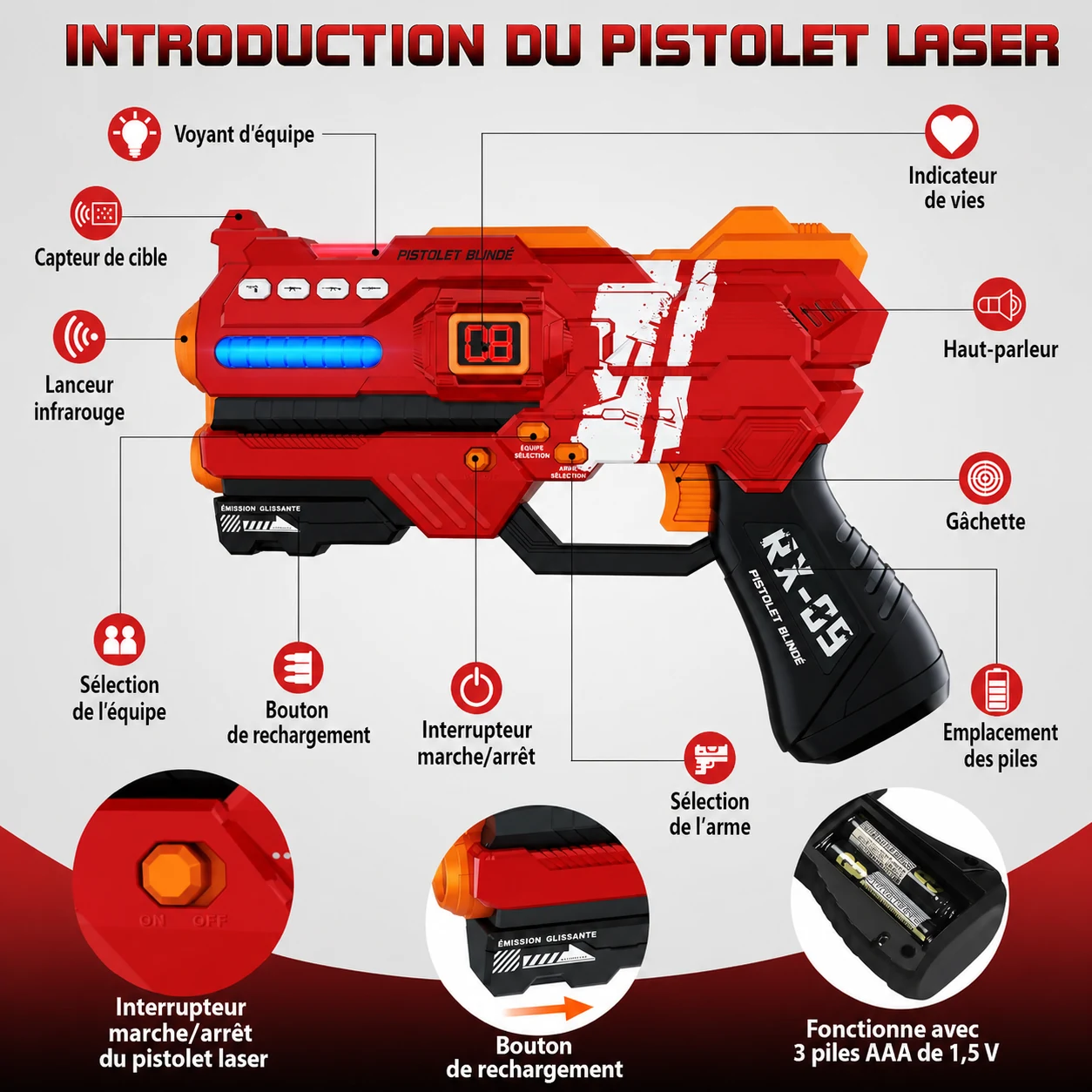 Laser Tag Guns pack de 4 