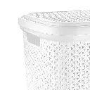 Panier a linge en plastique, blanc, 55 l