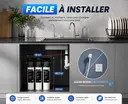 Osmoseur Inverse 800 GPD Sans Réservoir avec ecran TDS, Reminéralisation Alcaline & Rincage Automatique