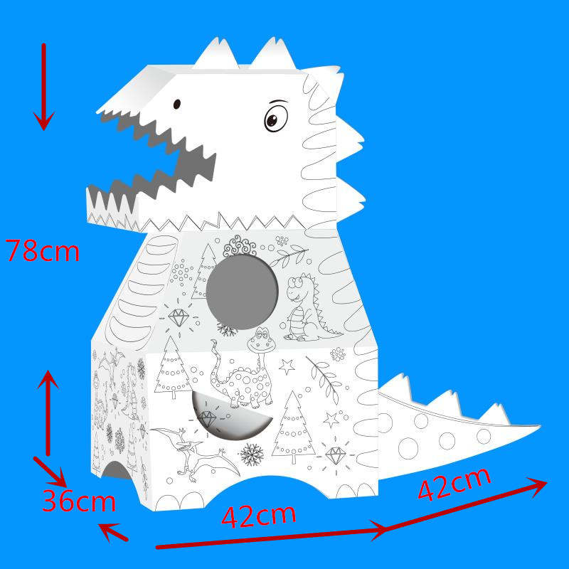Grand dinosaure en carton à monter, colorier ou peindre._1