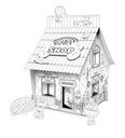 Graffiti Maison animaux en carton 3 D à monter et à colorier_1