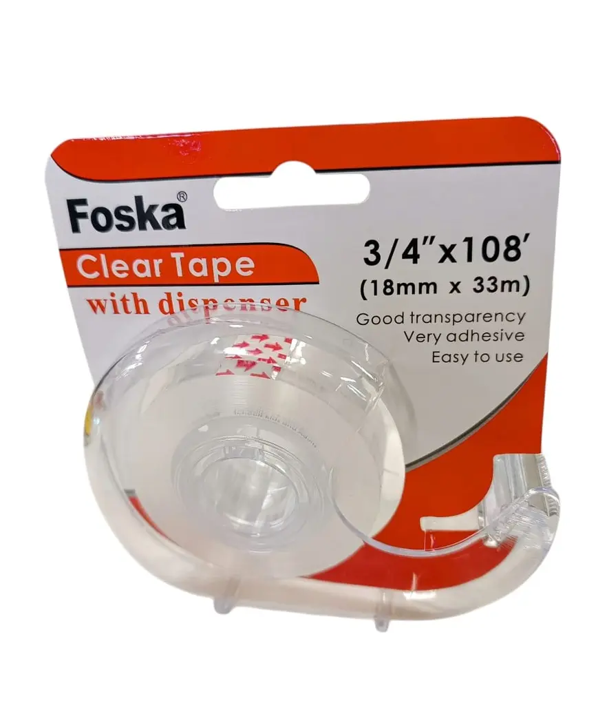 FOSKA RUBAN ADHÉSIF TRANSPARENT AVEC DISTRIBUTEUR