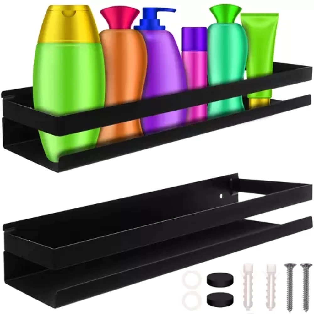 [00019188ZEN04] Ruhhy 19188 black bathroom shelf