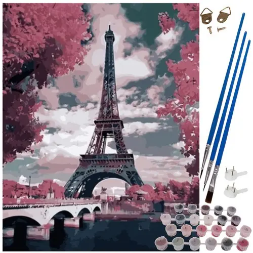 [00022784ZEN04] 40x50cm number paint - Eiffel Tour 22784
