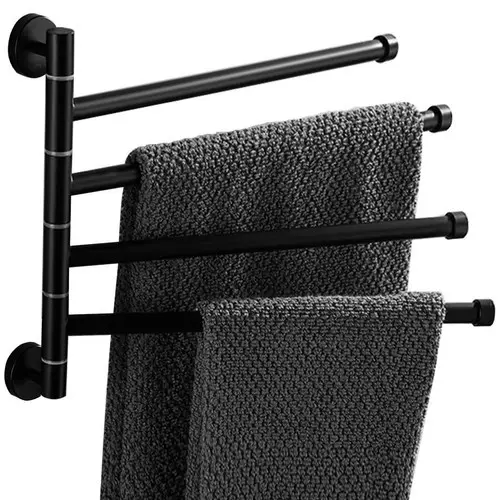 [00024474ZEN04] Bathroom Towel Support - Black Ruhhy 24474