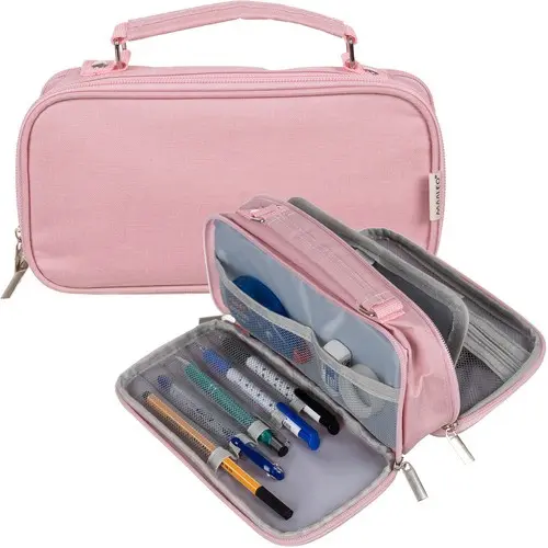 Extensible double pencil bag - Maaleo pink 24517