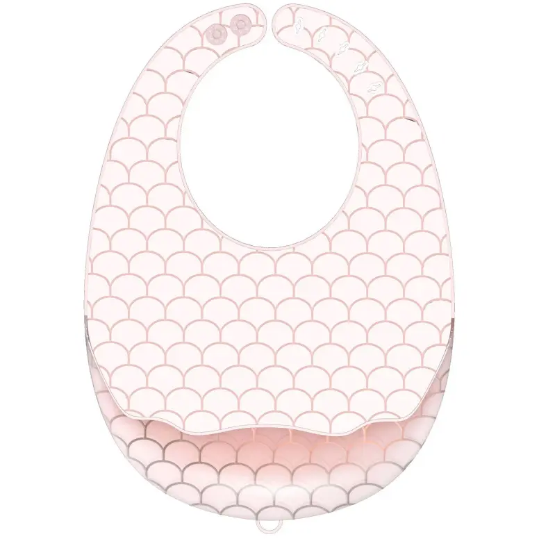 [YY-004/Rose] Transparent pink silicone bib YY-004