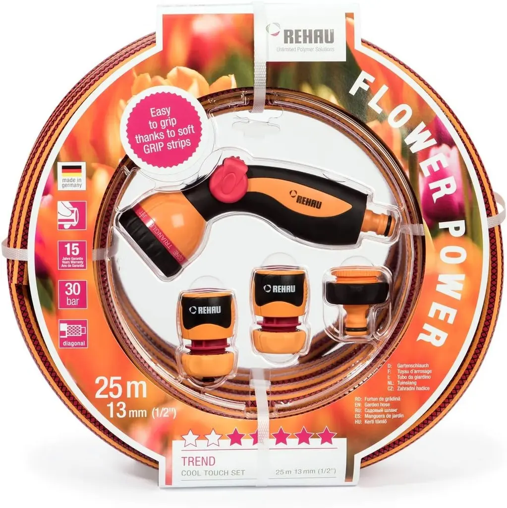 Set de tuyaux d'arrosage 25 m complet rouge Re 