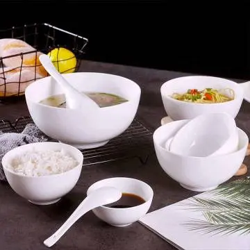 [N4] Bol blanc en céramique. Diamètre 14 cm.