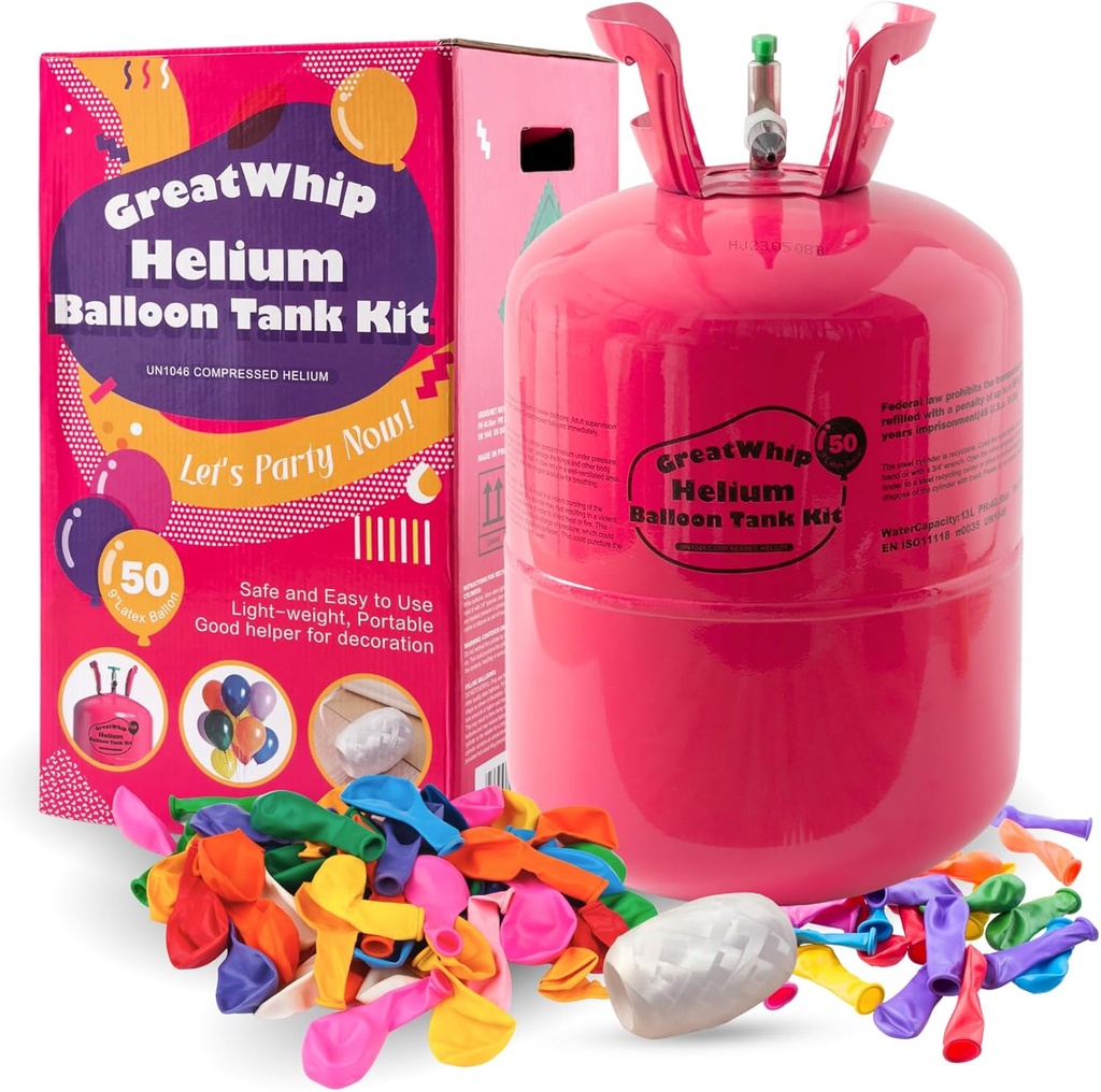 Helium Bottle 50 Balloons 23cm-9" / 13L