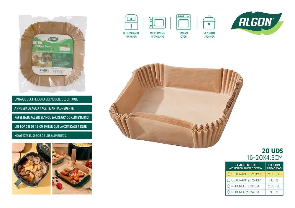[BA01043675851ZEN01] Set of 20 calgon airfryer paper bases