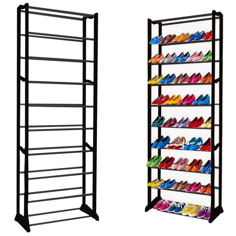 [15206_CZZEN01] Metal shoe rack, shoes, 30 pairs