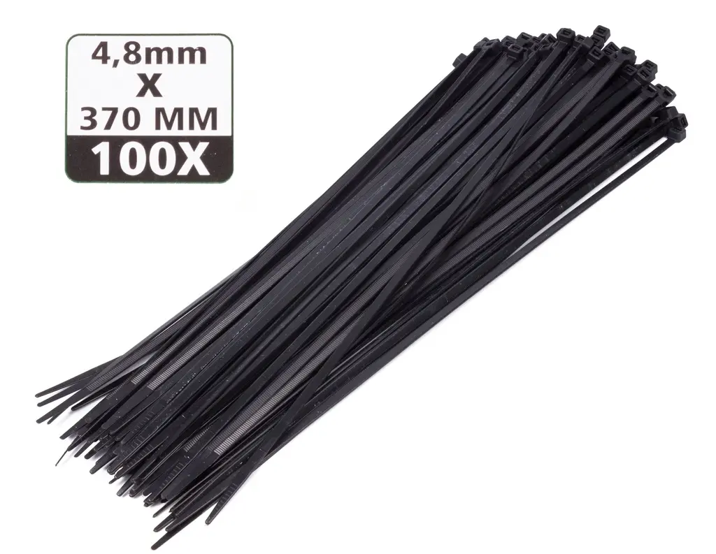 Attaches de câble 4,8 x 370 mm 100 pièces noir 