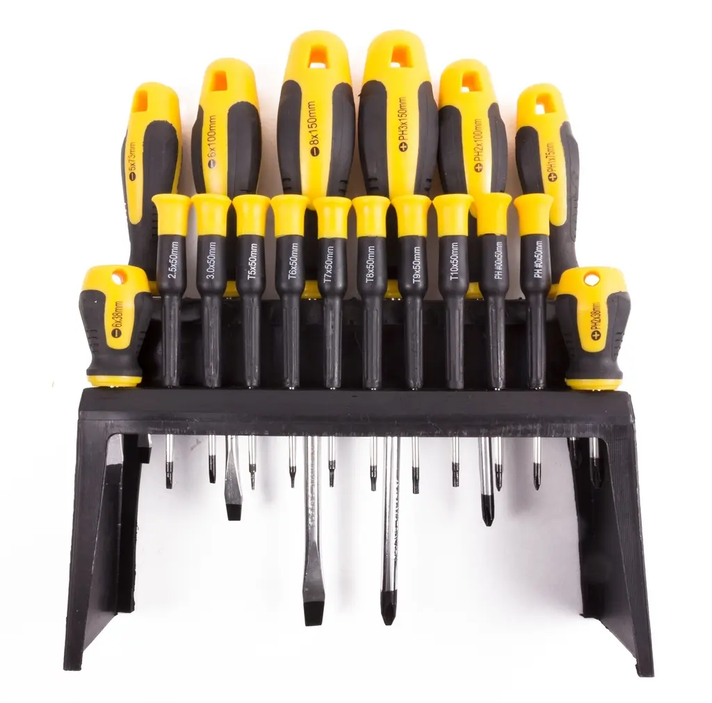 Screwdriver set 18 pieces + standard