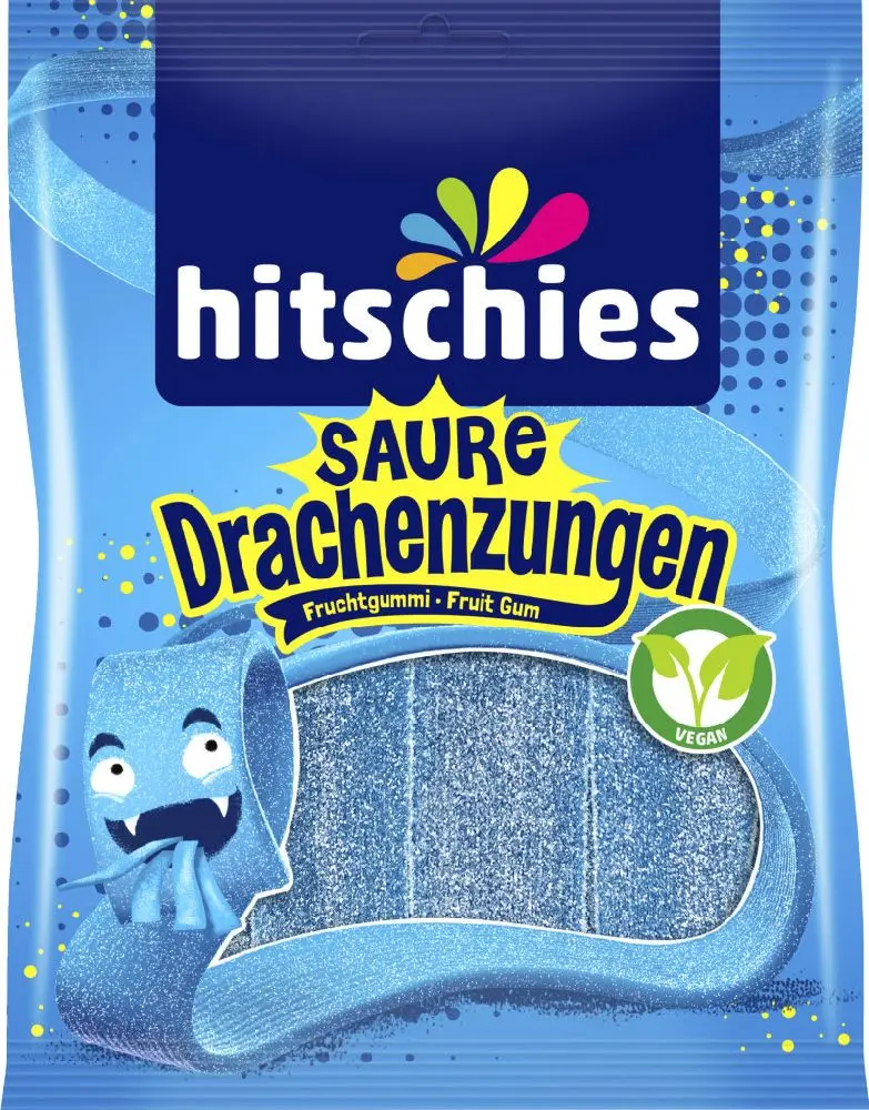 [2216257-1ZEN01] Hitschies langue de dragon bleu sachet 125g 