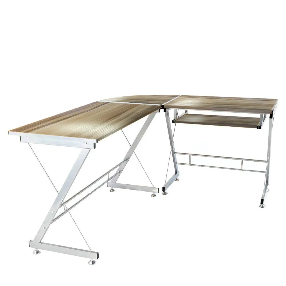 Table de bureau en L  Bois claire