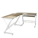 [HOP1000878-2   ZEN07] Table de bureau en L  Bois claire