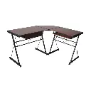 [ZEN07 HOP1000878-3] L-shaped desk table Dark brown