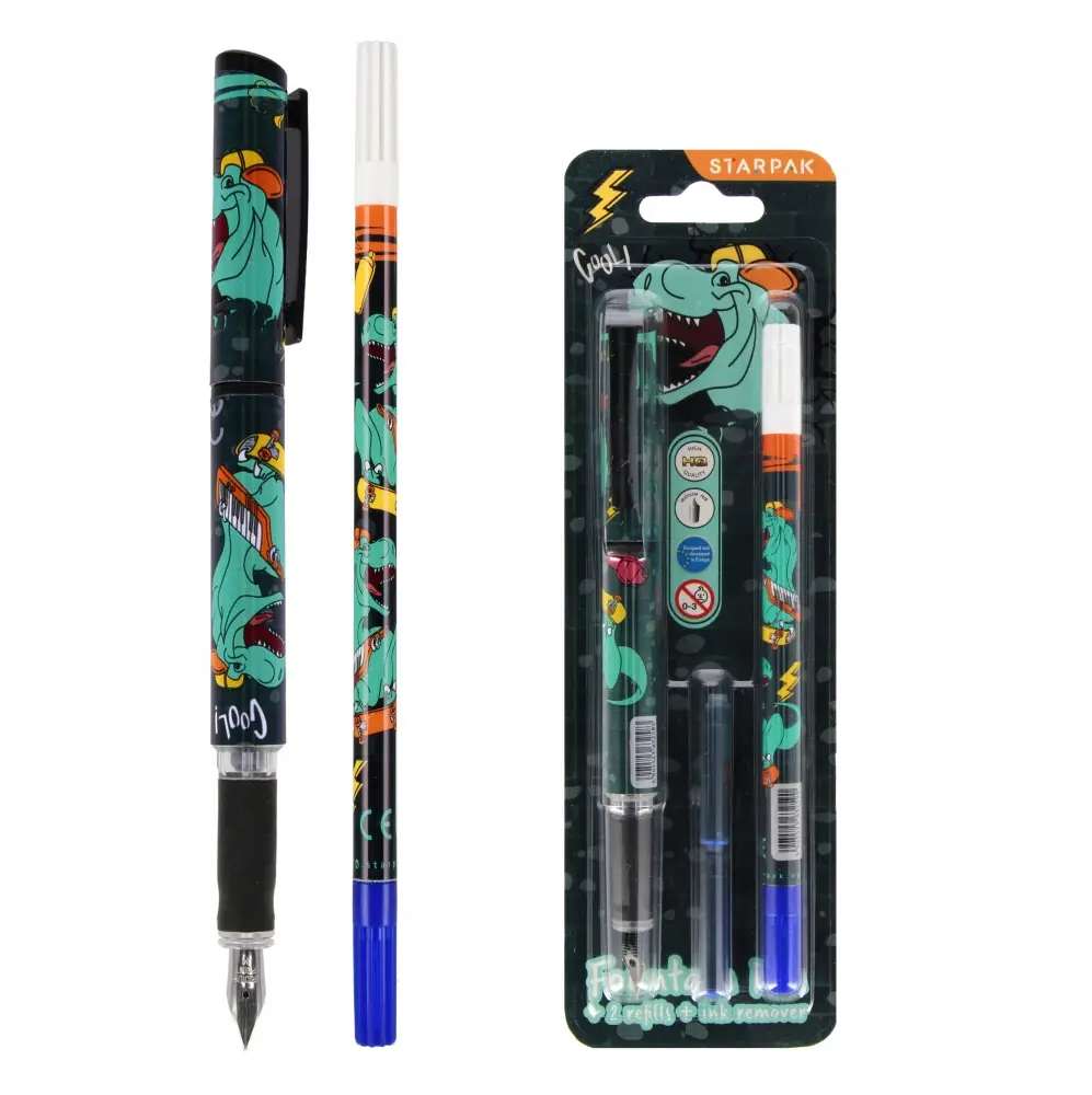 [536383 ZEN06] Pen + 2 cartridges + Skate Dino Starpak erase