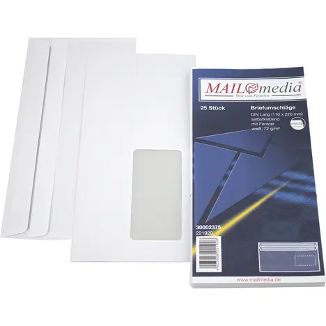 Long 25pc envelopes with SK 11x22c window