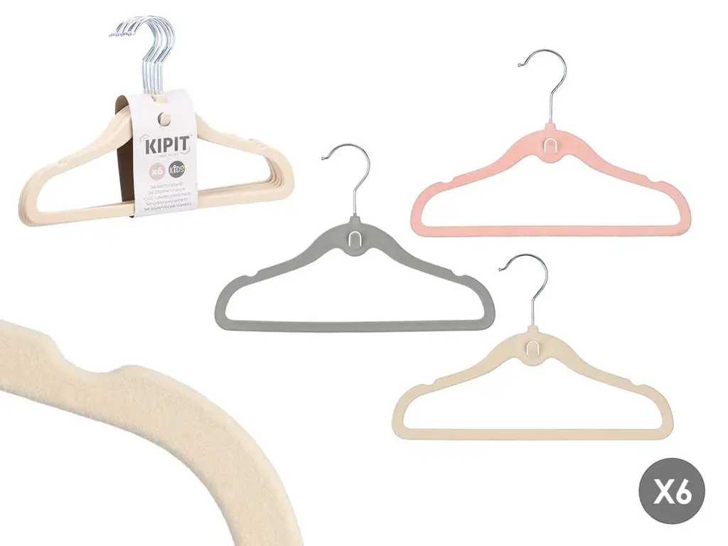 [10689 ZEN06] Set of 6 semi -velvet Creme Kipit for children