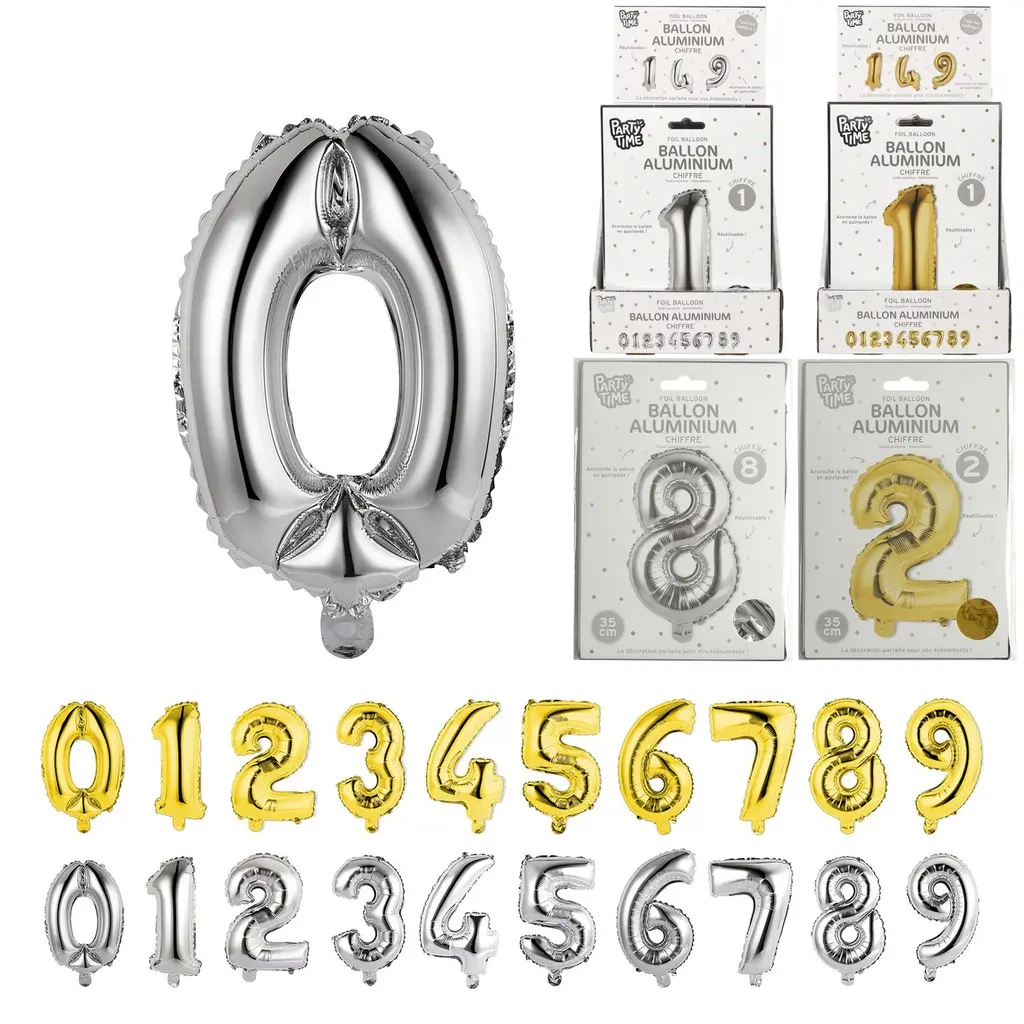 Ballon chiffre reutilisable 35cm