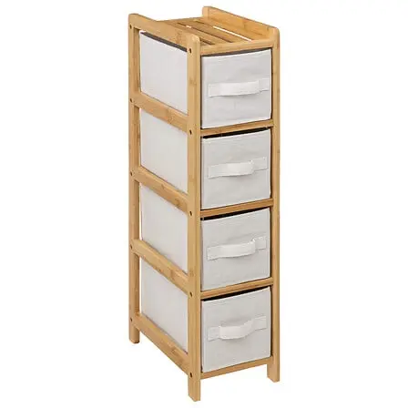 [174903 ZEN06] Thin 4 storage shelf Tidy box beige