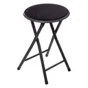 [164759C ZEN06] Black velvet folding stool, black