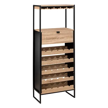 [189646 ZEN06] Meuble bar x25 bouteille Aliaj noir ETAGERE