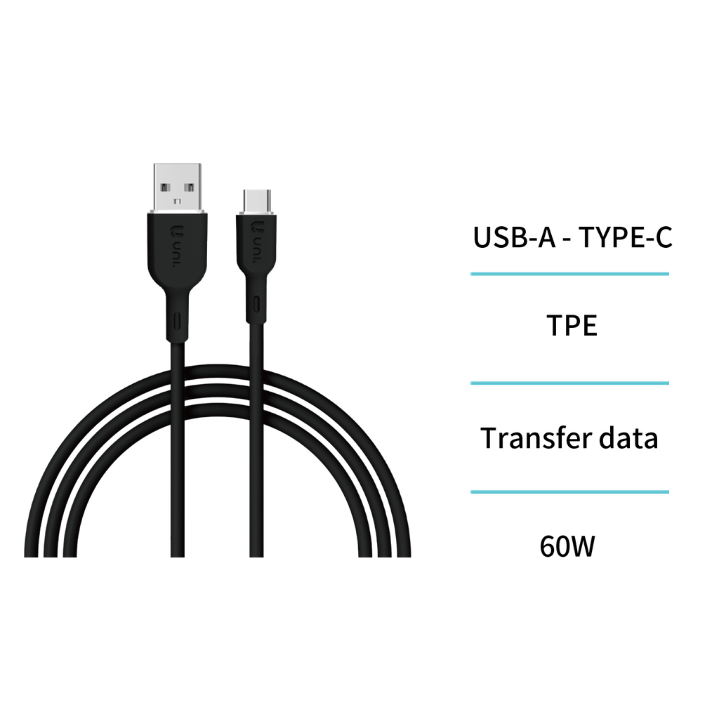 Cable USB vers Type-C 60 W 3 A Charge rapide