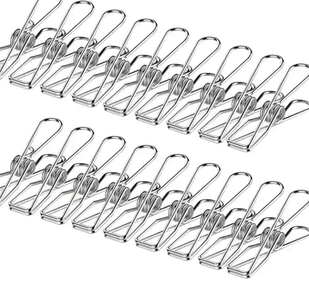 Pack of 30 Stainless Steel Clothes Pegs 