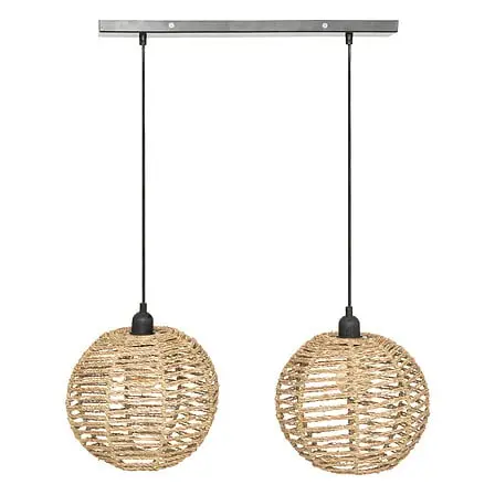 [195341 ZEN06] Suspension x2 jonc rana naturel l50, beige