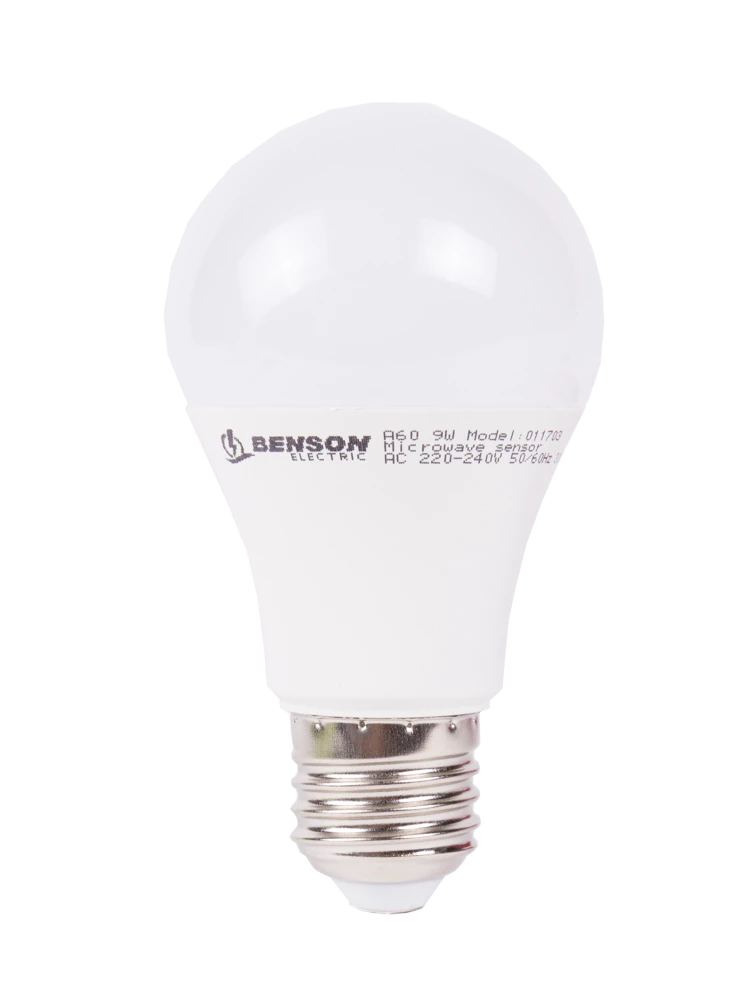 Ampoule LED E27 A60 9W + détecteur de mouvement bl
