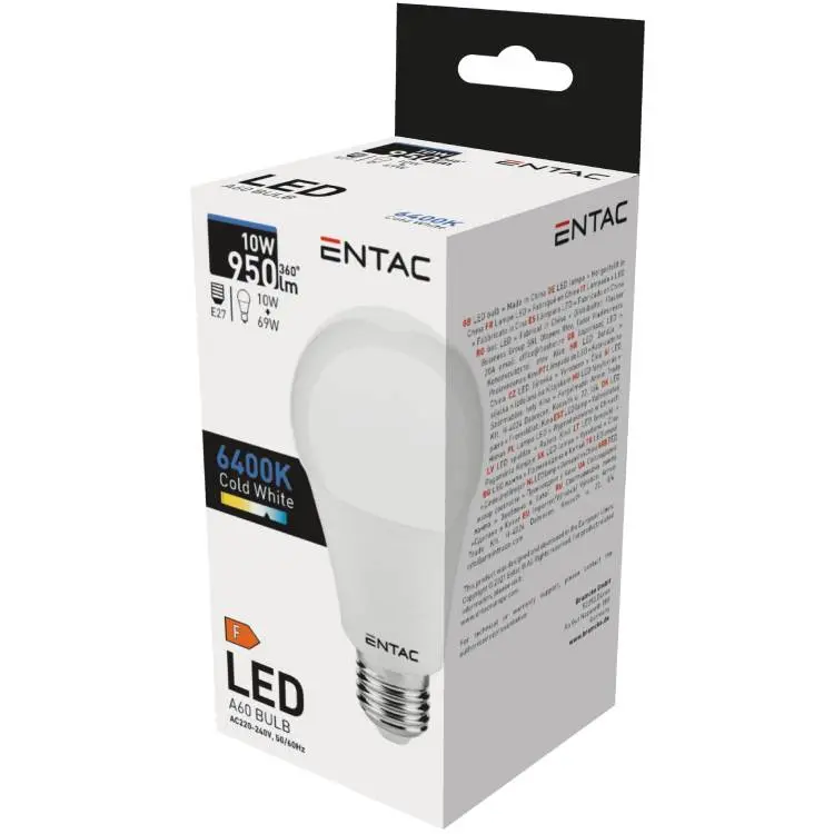 Ampoule LED Entac 10 W E27 6400 K, 1 pièce