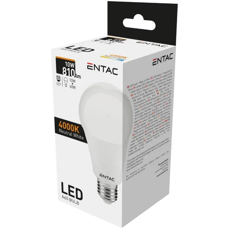 [10W ZEN06] Ampoule LED Entac GL 10 W E27 4000 K, 1 pièce