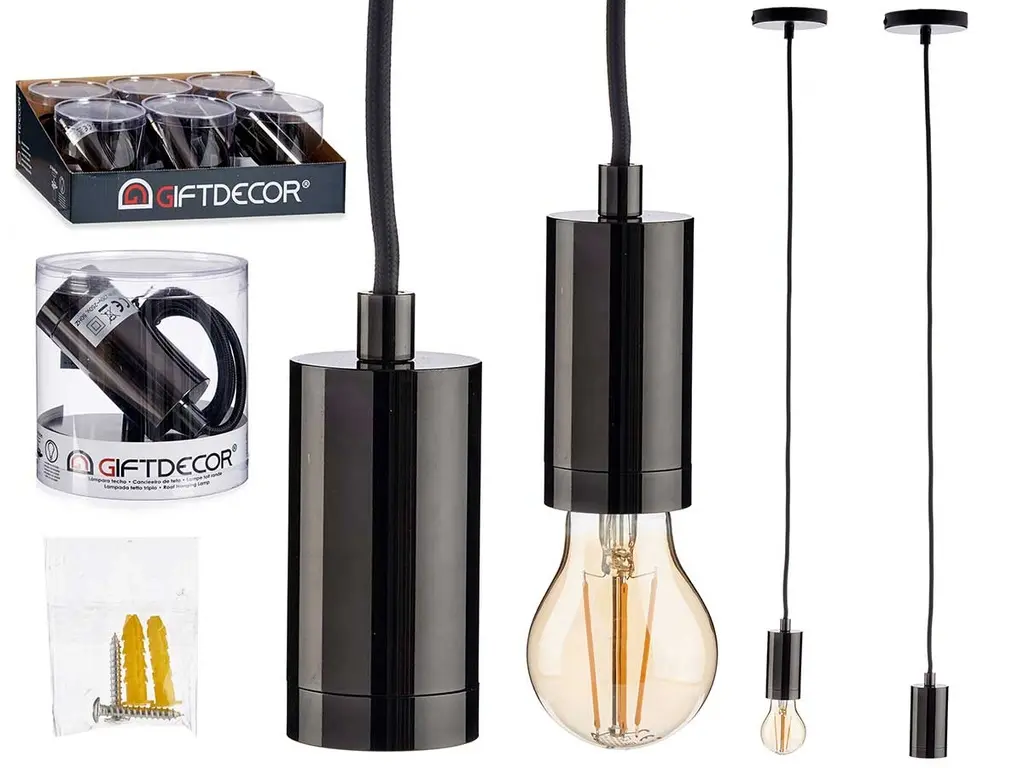 [61698 ZEN06  ] Black steel pendant lamp