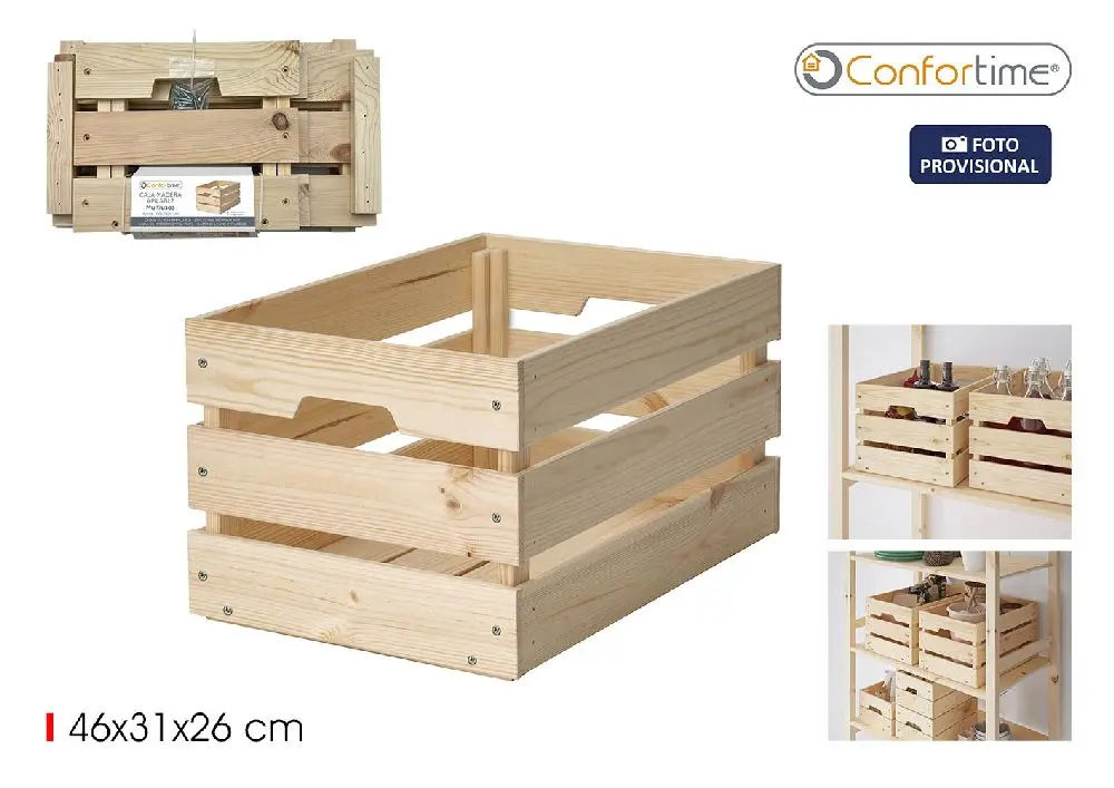[BY05020878496 ZEN06  ] Caisse en bois empilable 46x31x25cm confortable