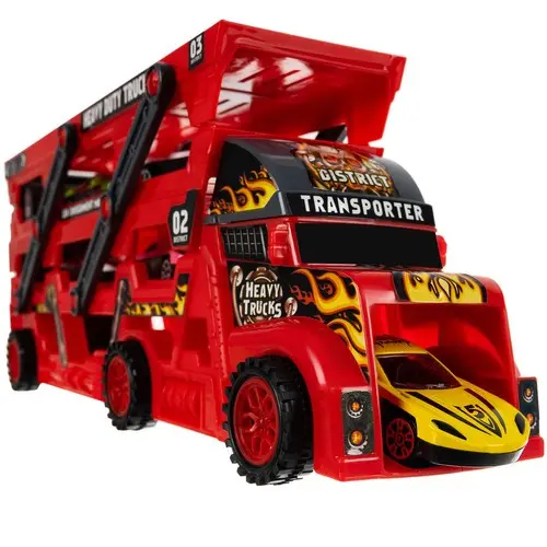 Transporter truck with 6 cars