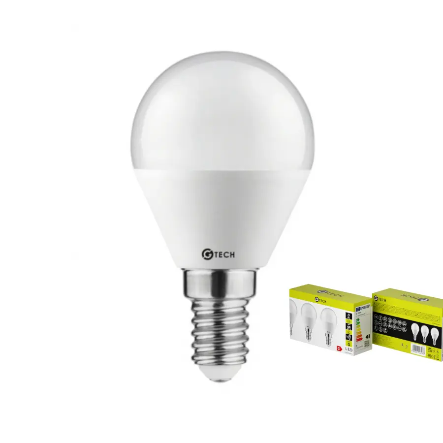 LOT DE 3 Ampoule LED G-TECH, B45, E14, 5,0 W, 400 lm, 4 000