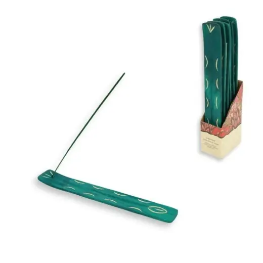 [818326013044 ZEN11] Encensoir en bois vert 26 cm
