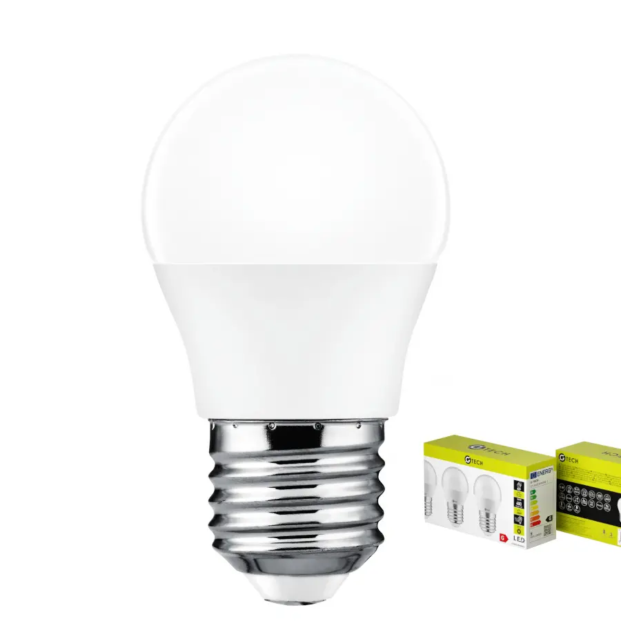 [GT-B45CWW5W-3 ZEN11] LOT DE 3  Ampoule LED G-TECH, B45, E27, 5,0 W, 400 lm, 3000 