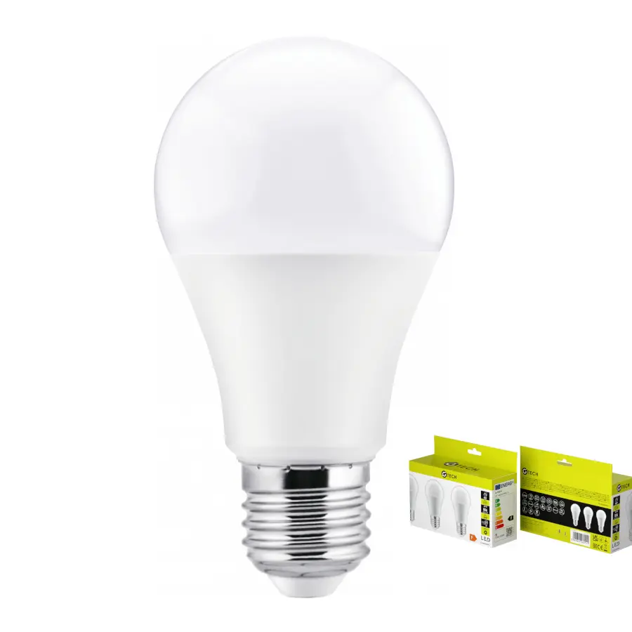 [GT-A60WW9W-3 ZEN11] LOT DE 3  Ampoule LED G-TECH, A60, E27, 8,8 W, 806 lm, 3000