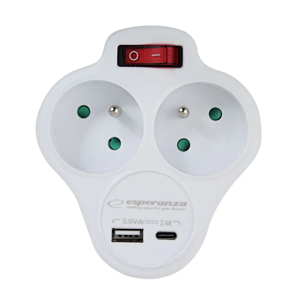 [ELK311W ZEN12] Repartiteur d alimentation 2 ports USB-C USB-A adaptateur