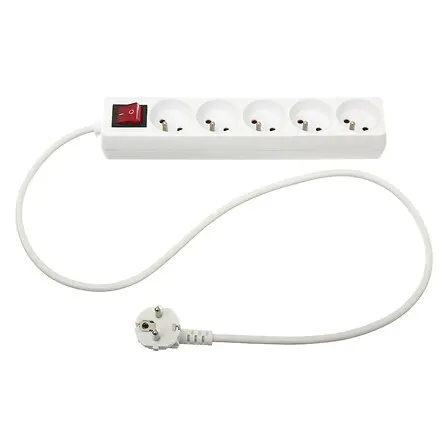[133657 ZEN12] Power strip 5 ground, white